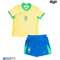 Otroški Nogometni dresi Brazilija Domači Copa America 2024 Kratek Rokav (+ Kratke hlače)